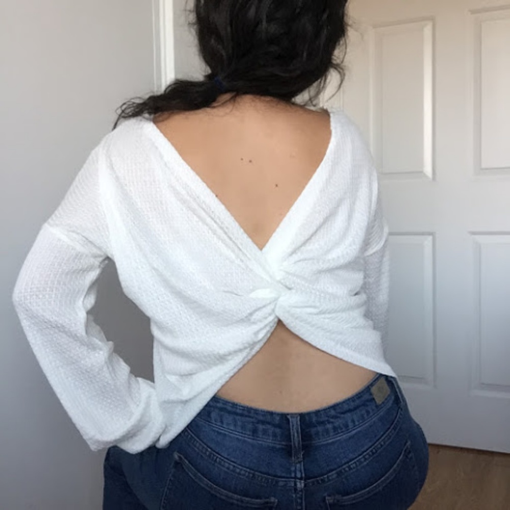 ❗️One Left❗️NWT White Waffle Knot Back - Picture 2 of 4